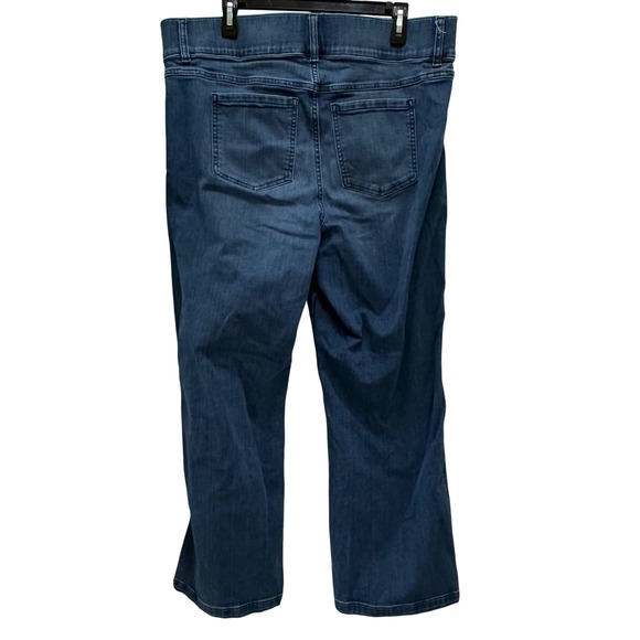 Spanx Womens Blue Denim Pull On Wide Leg Jeans Plus Size 2X Tall Shaping Stretch - Picture 3 of 6